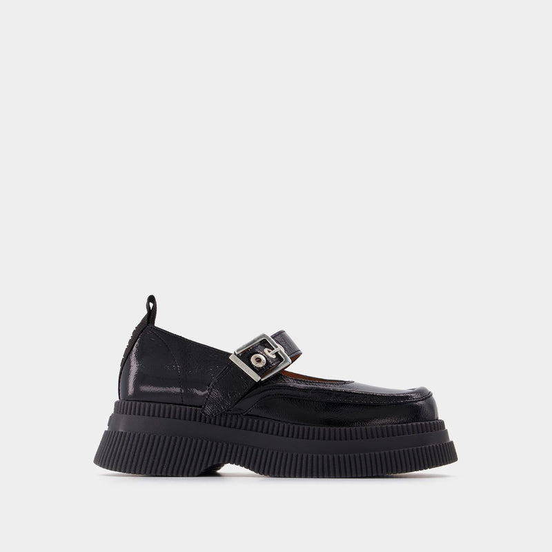 Mary Jane Creepers in Black Leather