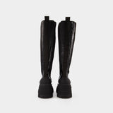 Cleated High Chelsea Boot - Ganni - Leather - Black