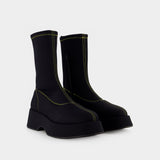 Retro Flatform Ankle Boots - Ganni - Synthetic - Black