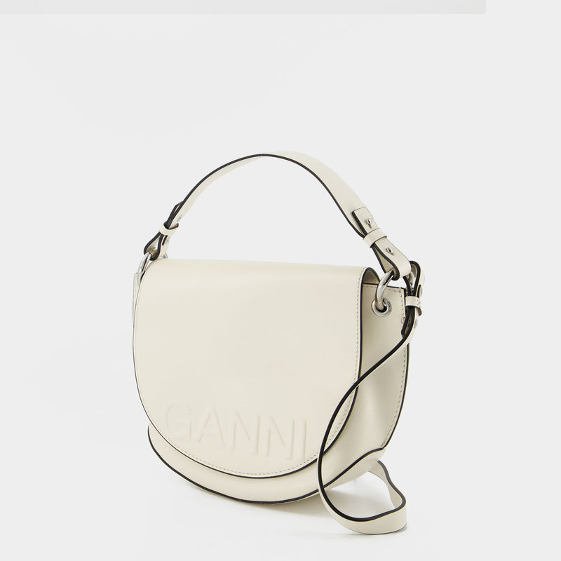 Banner Saddle Crossbody - Ganni - Egret - Leather