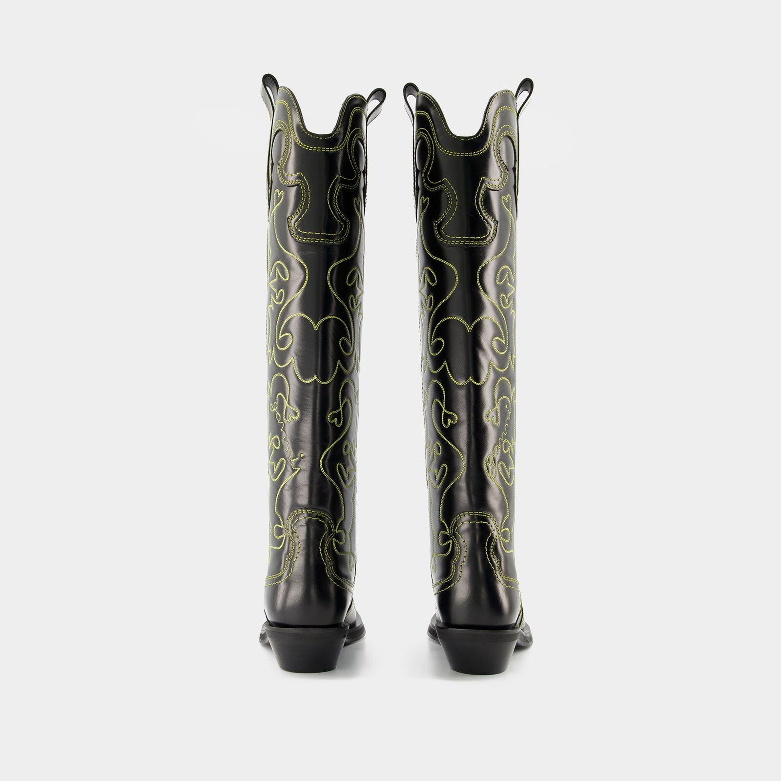 【送料&関税込】Ganni Western Boot Ganni Black Embroidered Low Shaft Western Boot – Annabel