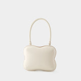 Butterfly Top Handle Hobo Bag - Ganni - Leather - White