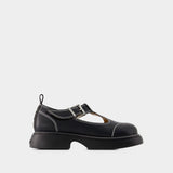 Everyday Buckle Mary Jane Loafers - Ganni - Black