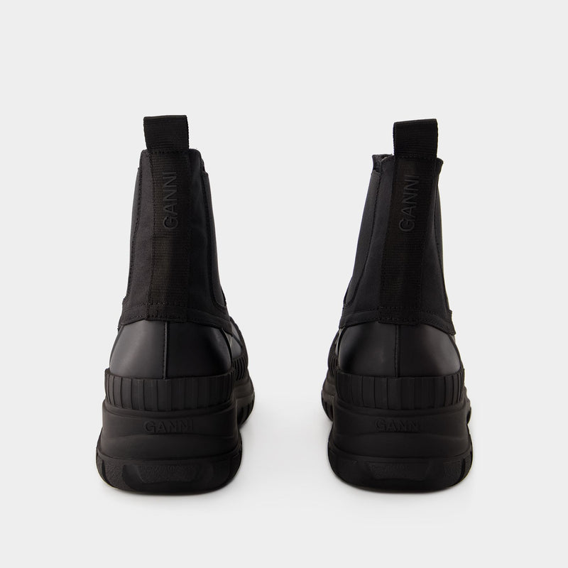 Outdoor Chelsea Boots - Ganni - Rubber - Black