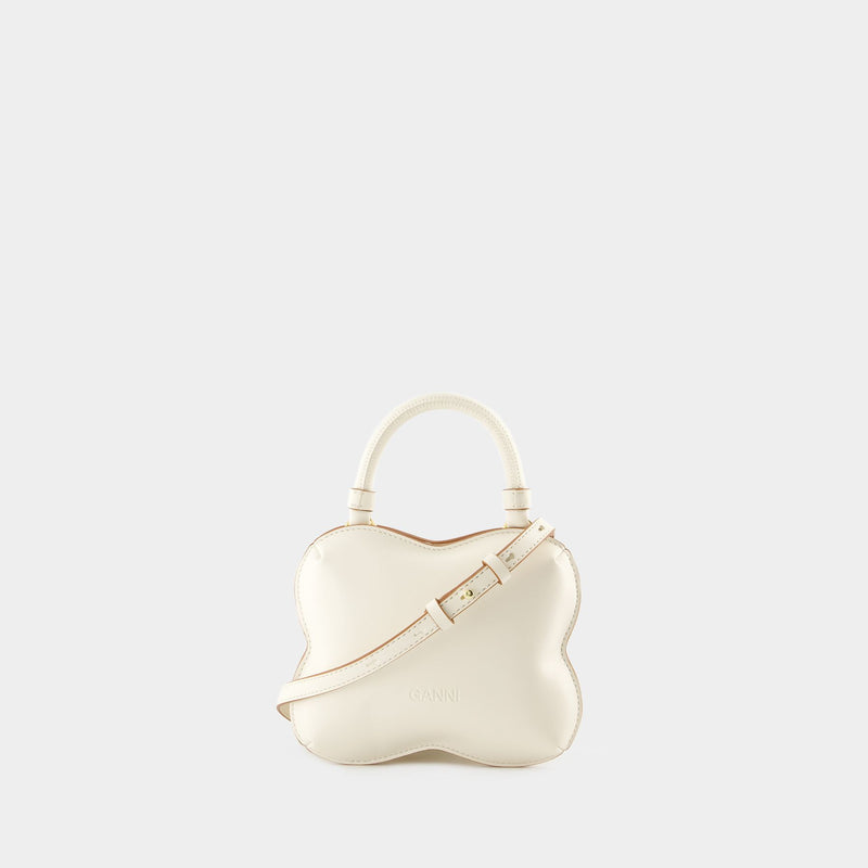 Butterfly Small Crossbody - Ganni - Leather - White