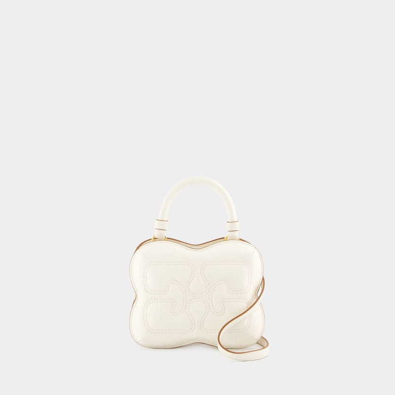 Butterfly Small Crossbody - Ganni - Leather - White