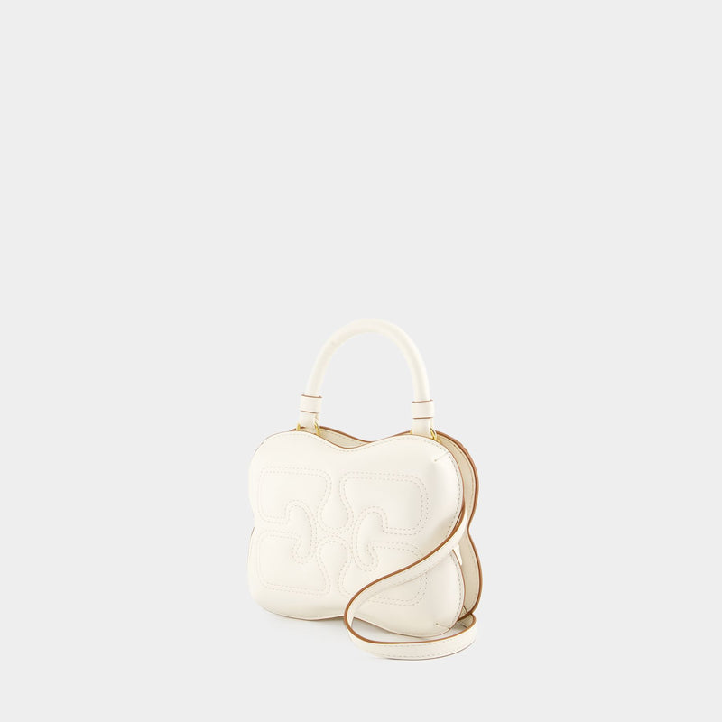 Butterfly Small Crossbody - Ganni - Leather - White