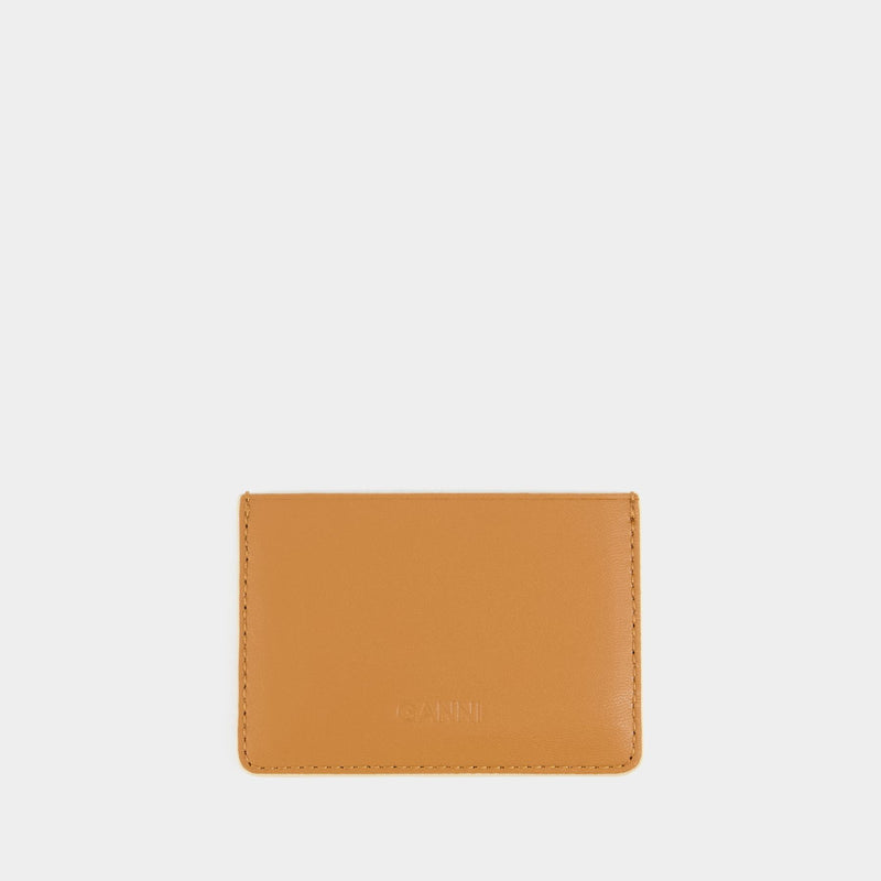 Ganni Bou Card Holder - Ganni - Leather - Brown