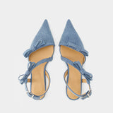 Multi Bow Ballerinas - Ganni - Cotton - Blue Denim