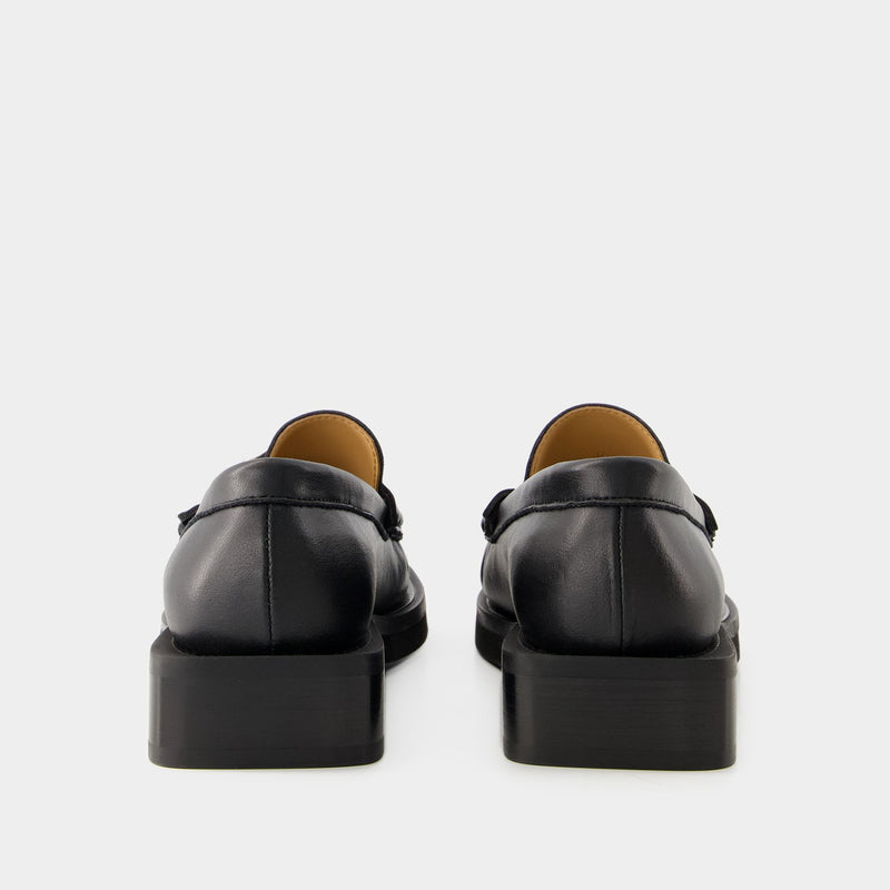 Butterfly Logo Loafer  - Ganni - Leather - Black