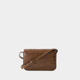 Classic Flap Bag - Chylak - Leather - Glossy Brown Croco