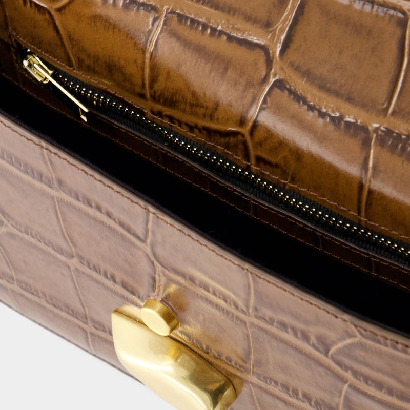 Classic Flap Bag - Chylak - Leather - Glossy Brown Croco