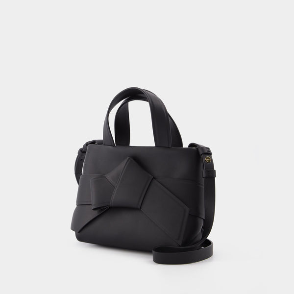 Musebi Micro Tote Bag in Black Leather