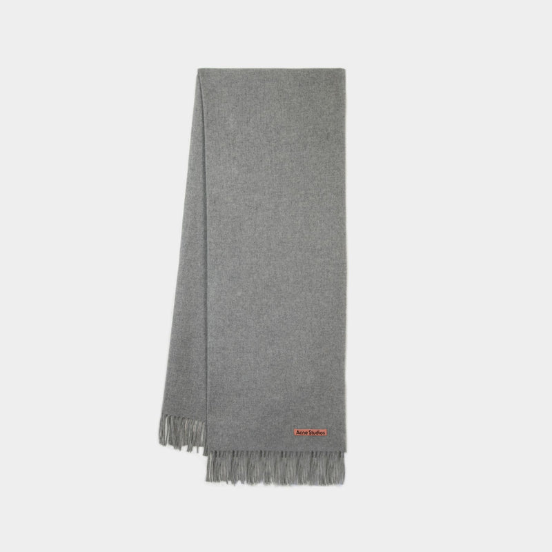 Grey Melange Oversized Cashmere Wool Scarf