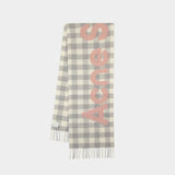 Veda Scarf - Acne Studios - Wool - Grey/Rose