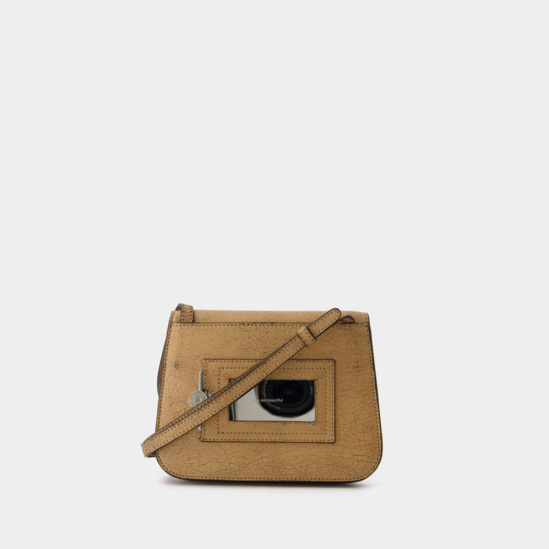 Platt Crackle Crossbody Bag - Acne Studios - Leather - Dark Beige