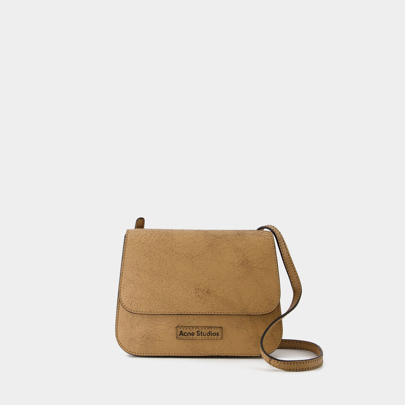 Platt Crackle Crossbody Bag - Acne Studios - Leather - Dark Beige