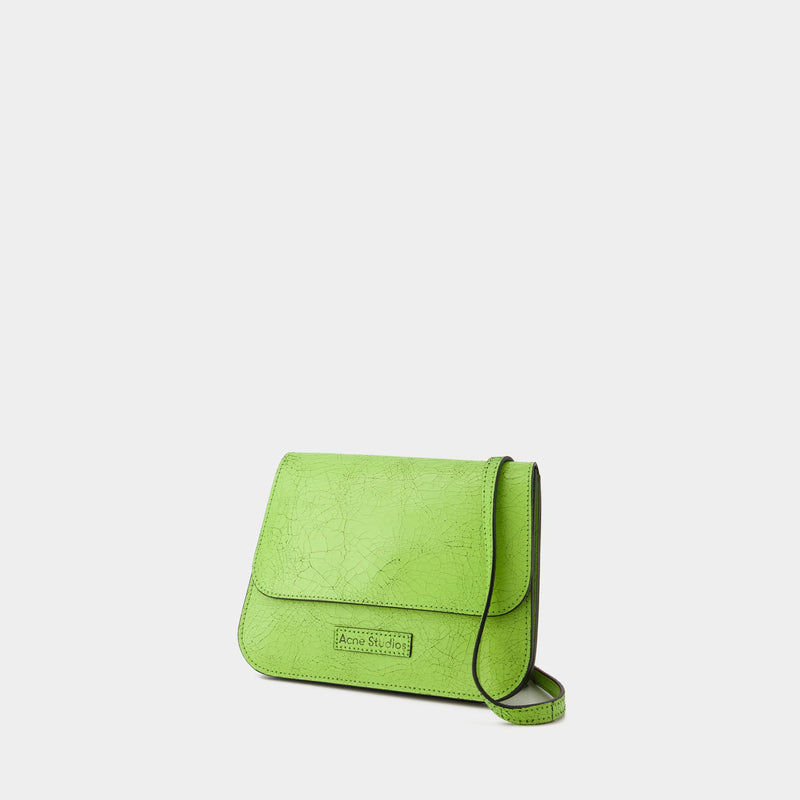 Platt Crackle Crossbody Bag - Acne Studios - Leather - Lime Green