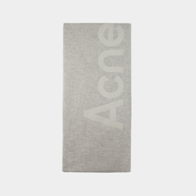 Toronty Logo Contrast R Mini Scarf - Acne Studios - Wool - Grey