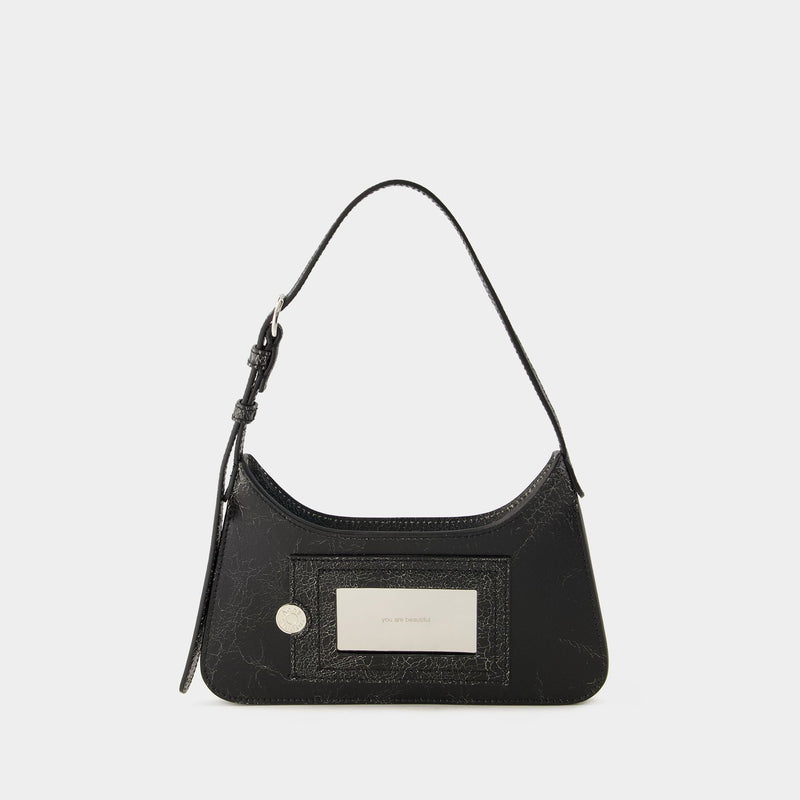 Platt Micro Crackle Hobo Bag - Acne Studios - Leather - Black