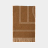 Monogram Scarf - TOTEME - Wool - Camel