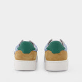 A-Dice Lo Baskets in Blue and Green Leather