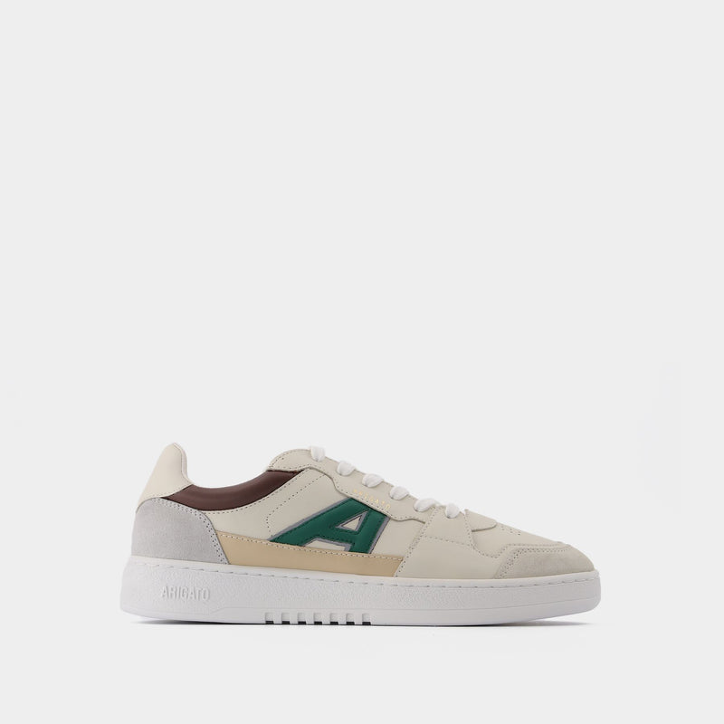 A-Dice Lo Baskets in Green and Brown Leather