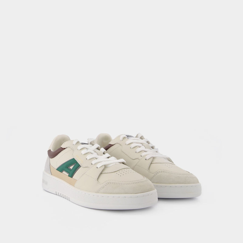 A-Dice Lo Baskets in Green and Brown Leather