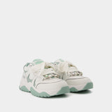 Catfish Lo Sneakers in White/Green Leather