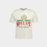 East Hampton Crest T-Shirt - Rhude - Cotton - White