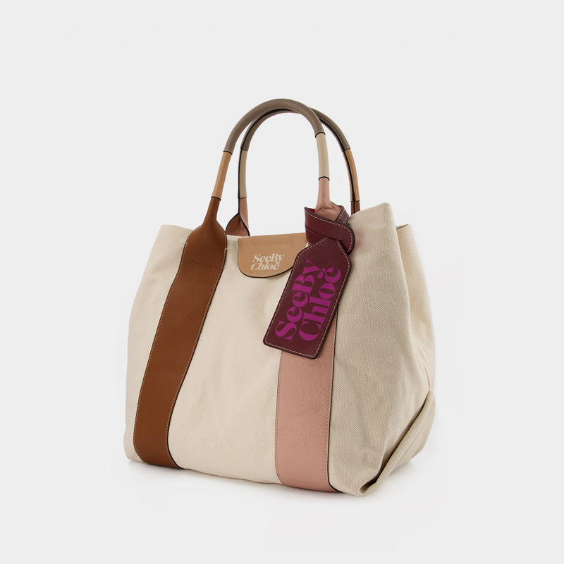 Leatizia Tote Bag - See By Chloe -  Caramello - Cotton/Leather