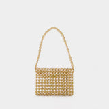 Beaded Sable Nacré Clutch Bag in Gold