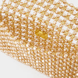 Beaded Sable Nacré Clutch Bag in Gold