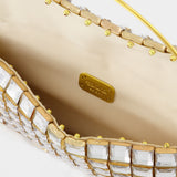 Pirouette Clutch Bag in White Crystal