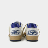 Ball Star Sneakers - Golden Goose -  White/Bluette - Leather