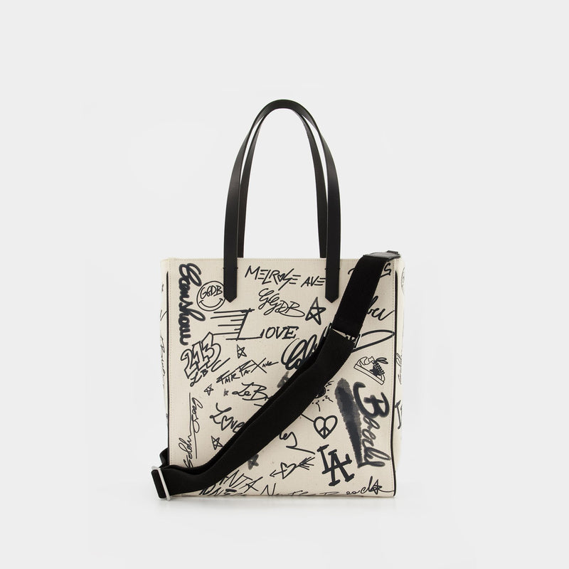 California Tote Bag - Golden Goose - White/Black - Leather