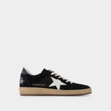 Ball Star Sneakers in White and Black Leather