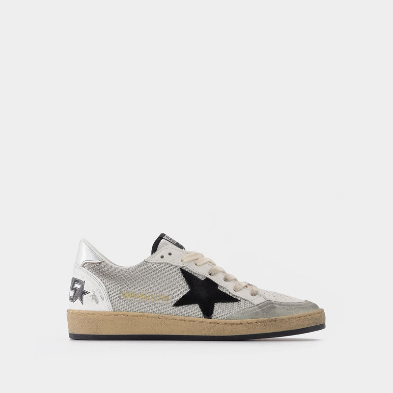 Ball Star Sneakers in White Fabric