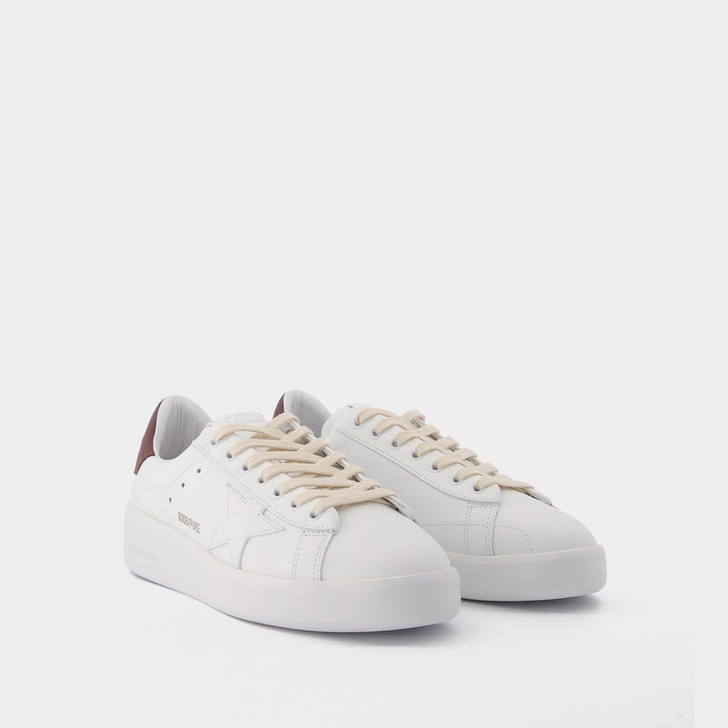 Pure Star Sneakers - Golden Goose -  White/Burgundy - Leather