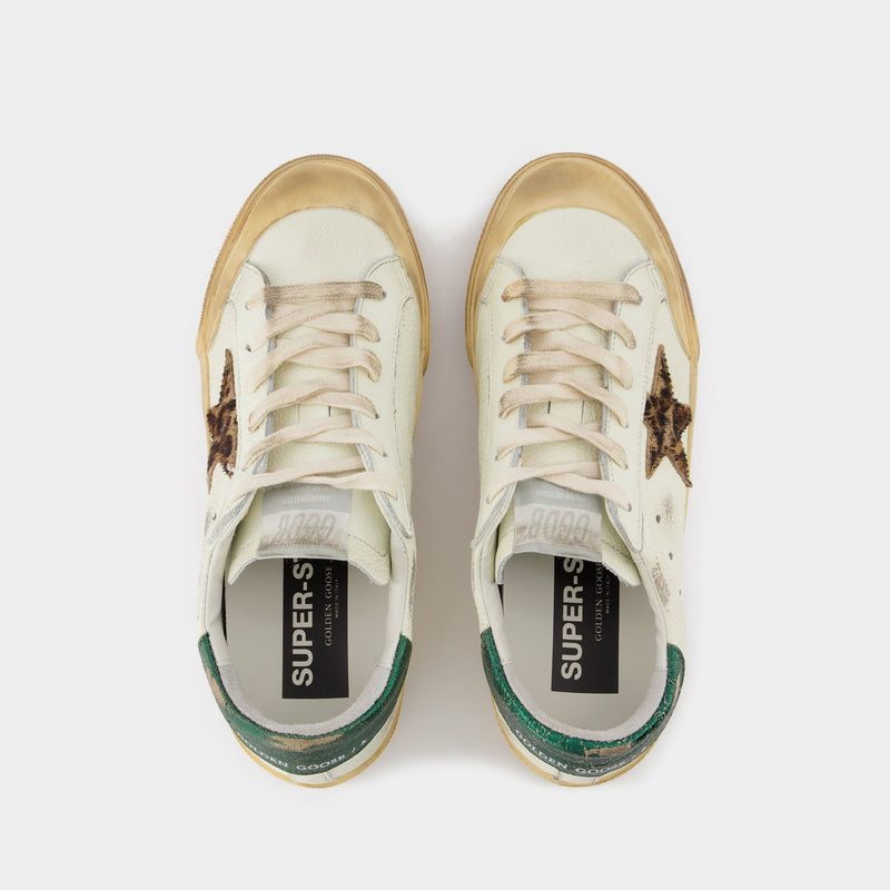 Cream leather sneakers hotsell