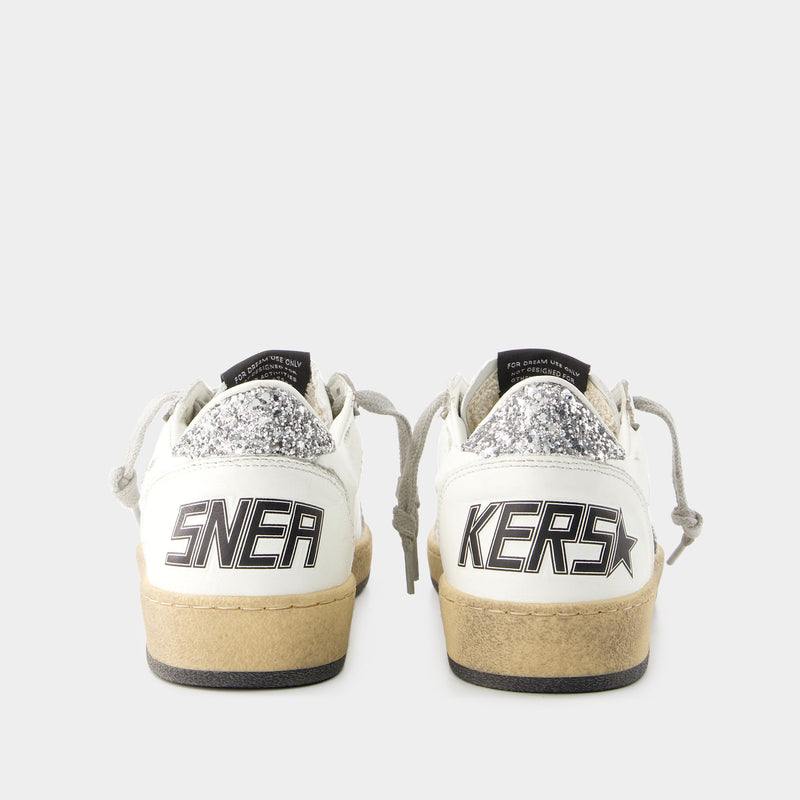 Ball Star Sneakers - Golden Goose - Leather - White/ Silver