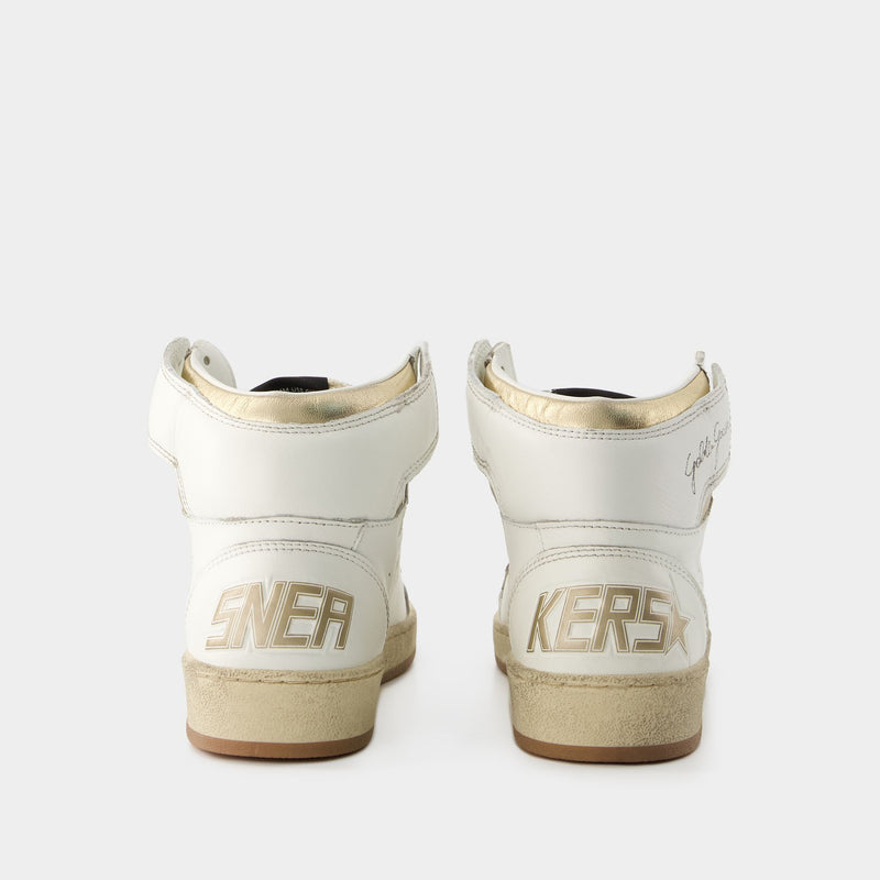 Sky Star Sneakers - Golden Goose Deluxe Brand - Leather - White/Gold