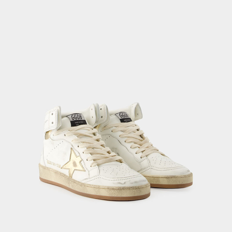 Sky Star Sneakers - Golden Goose Deluxe Brand - Leather - White/Gold