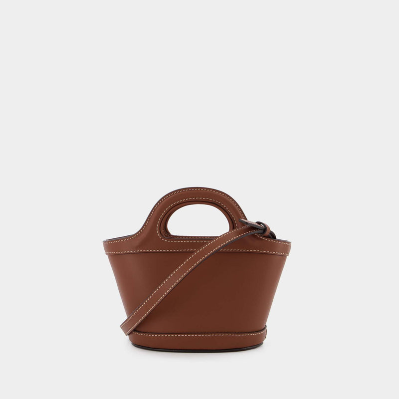 Tropicalia Micro Shopper Bag - Marni - Brown - Leather