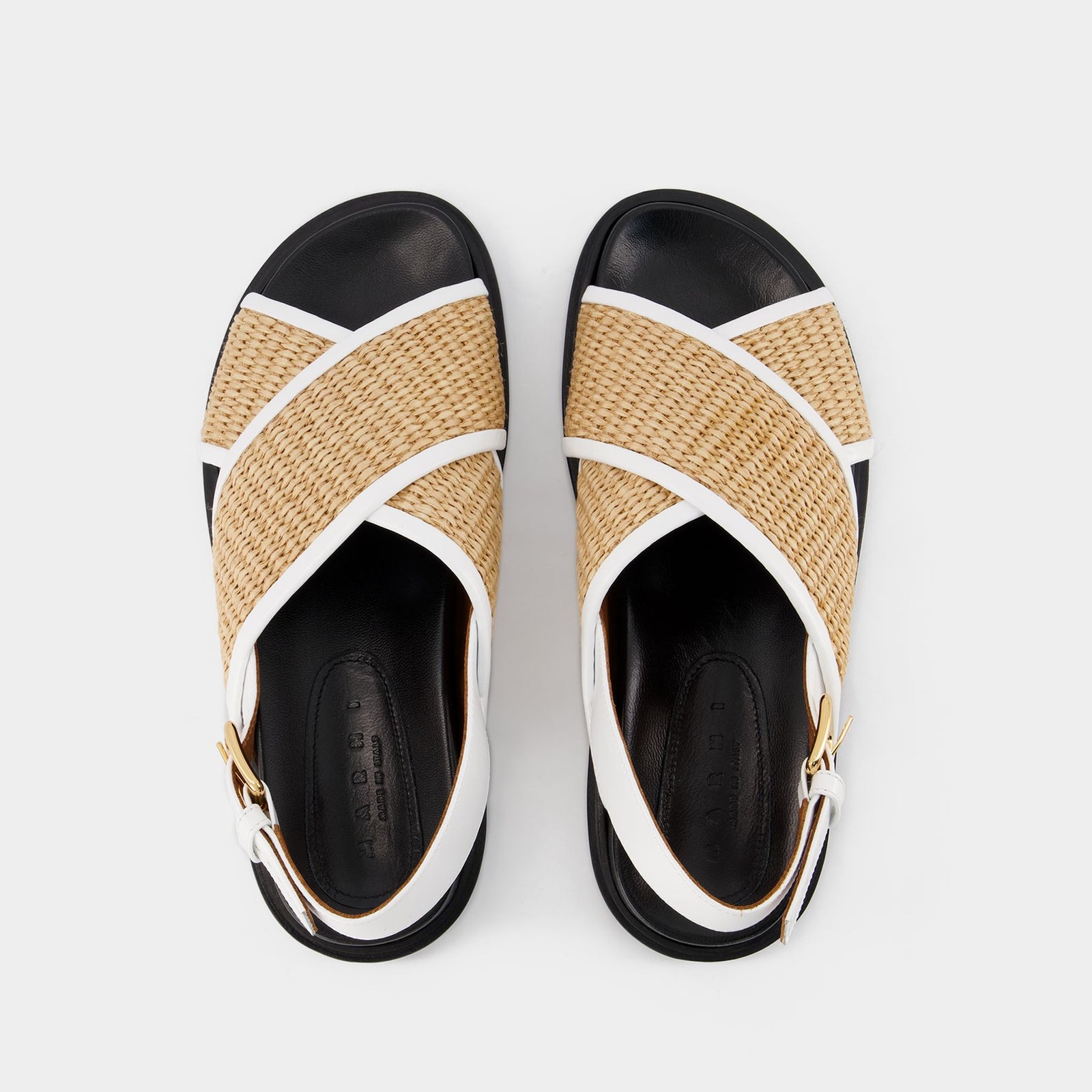 Shop Marni Fussbett Sabot Crystal-Embellished Leather Mules