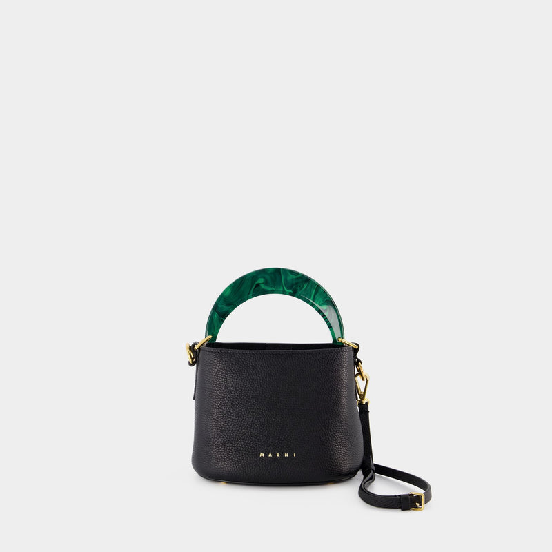 Mini Venice Bucket Bag - Marni - Leather - Black