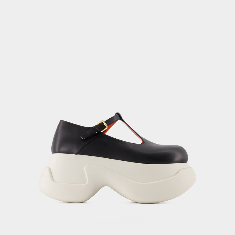 Mary Jane Platform Sandals - Marni - Black - Leather