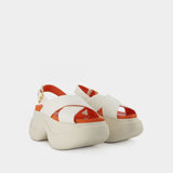 Fussbett Platform Sandals - Marni - White - Leather