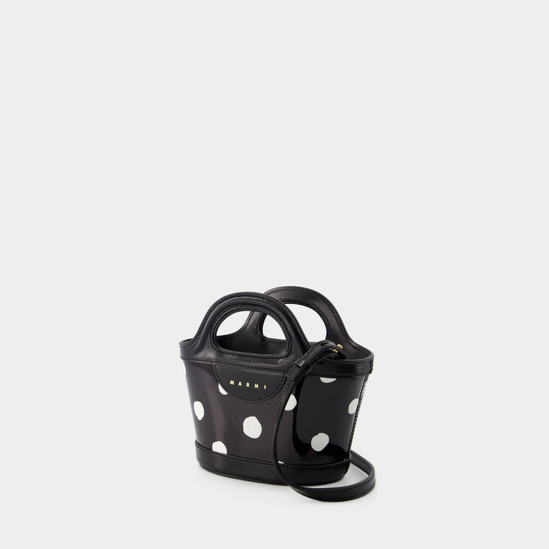 Tropicalia Micro Shopper Bag - Marni - Leather - Black/White