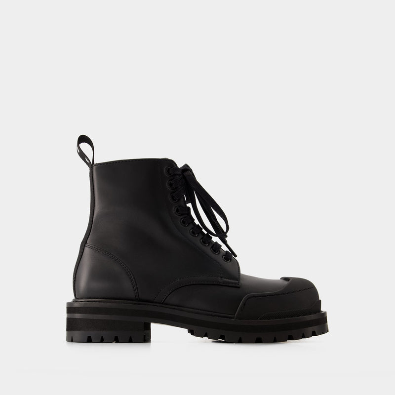 Dada Combat Ankle Boots - Marni - Leather - Black